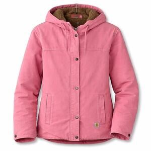Carhartt Pink Hooded Sherpa-Lined Utility Jacket